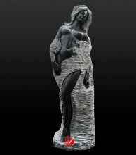 abstract stone black woman sculpture