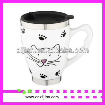 ceramic animal print coffee mug