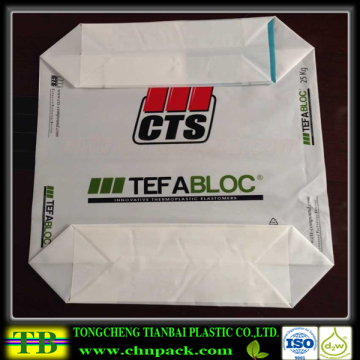 25kg pe cement block bottom valve bag with ISO9001 certificate