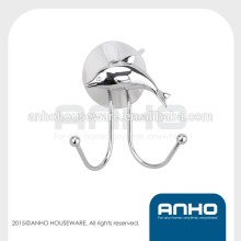 Anho Iron electroplating dolphin bathroom suction cup with double hook