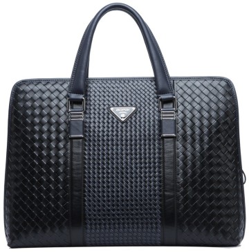 2015 New Arrival Hot Wholesale Genuine Leather Men Stylish Woven Handbag