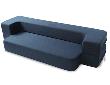 Folding Bed Couch Dark Blue Twin