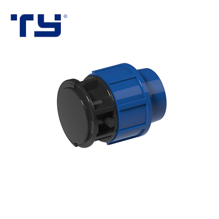 PP Tank Adapter Plastic HDPE Compression Fitting Blue Water Supply Plug Fitting