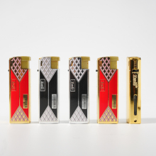 Golden and Silver Jet Flame Metal Cover Lighter