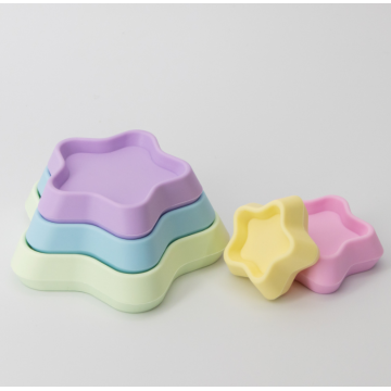 Silicone Star Baby Stacking speelgoedbouwstenen