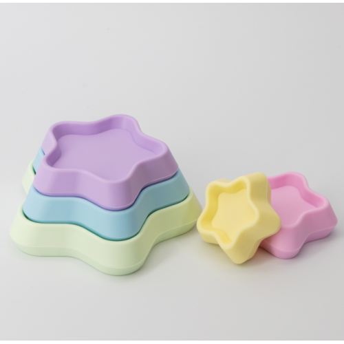 Éléments de construction de jouets d&#39;empilage pour bébé en silicone Star