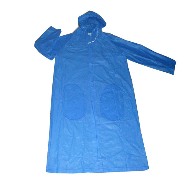 blue raincoat