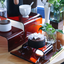 Brown Acrylic Serving Tray Set