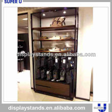 bags wooden shoe cabinet glass shoes rack display, retail amazing shoe rack display