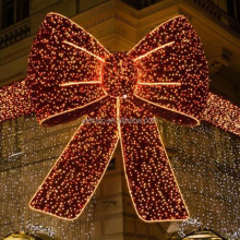 Giant LED Red Bow Sculpture for Commercial Holiday Displays