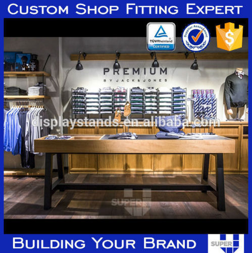 hot floor whole clothes shop display design for men clothing