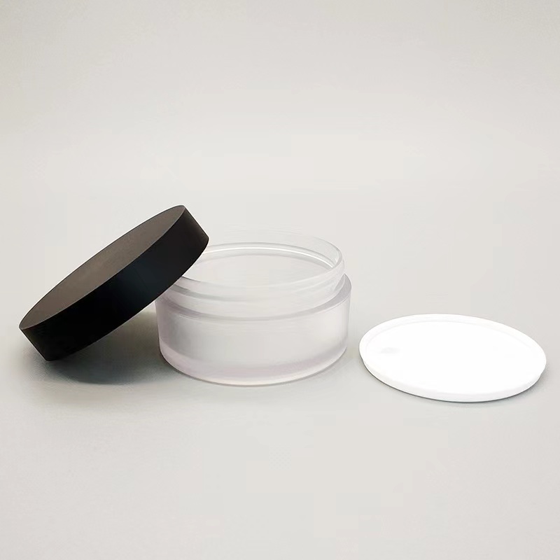 frosted clear PP plastic cosmetic bottle set packaging