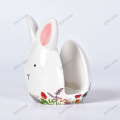Vajilla de cerámica de los niños blancos animales lindos del conejito de Pascua