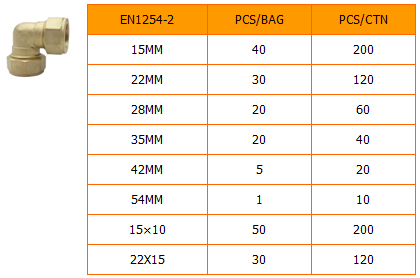 90°Compression Brass Elbow Fittings