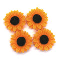 Sunflower Shaped Resin Cabochon Flat Back Beads Spacer For Handmade Craftwork Decoration Spacer Room Ornaments