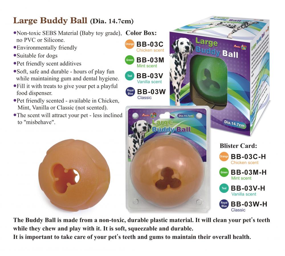 Jouet distributeur de friandises durables Percell Large Buddy Ball