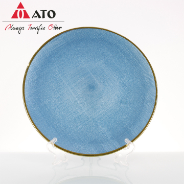 Blue Glass Platter Dinner Plate Glass Charger Plates