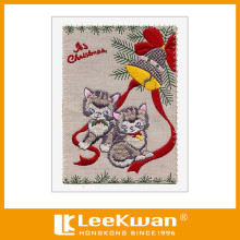 Birthday Greeting Embroidered Card ,Custom Design Applique embroidered card