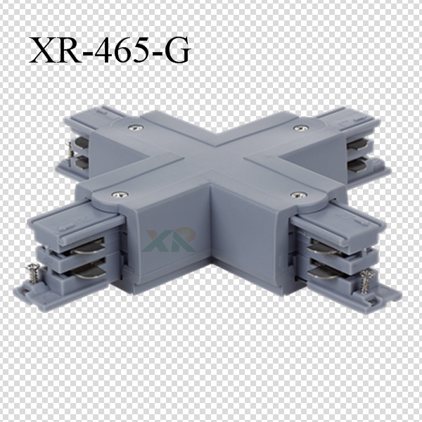 3 phase Track cross-shaped Connector in gray