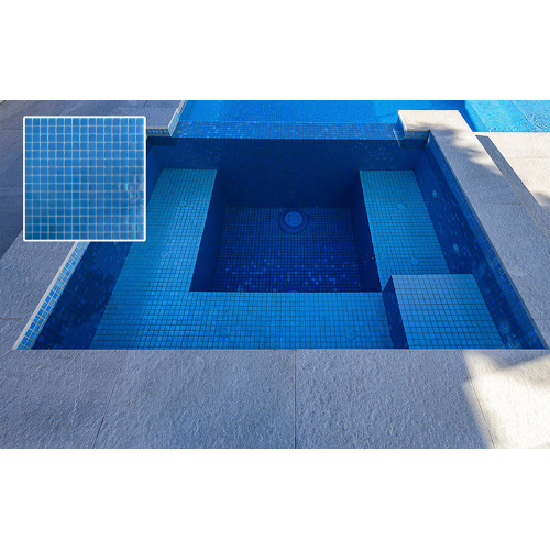 Blue Color Glass Mosaic Iridescent Swimming Pool Tile