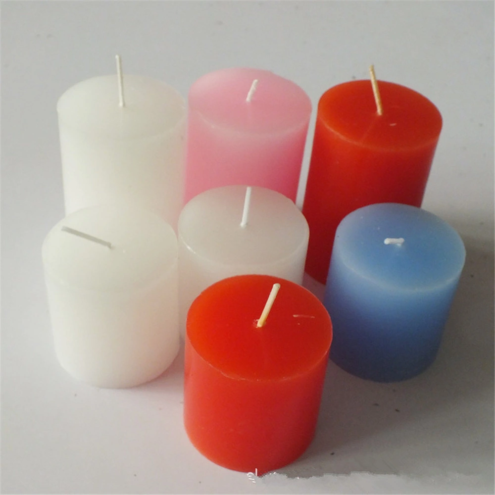 Mini Colorful Flat-Top Pillar Candle for Wedding Decoration