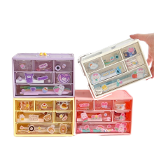 Creative Six Grid Plastic Storage Box - 4 Color Options