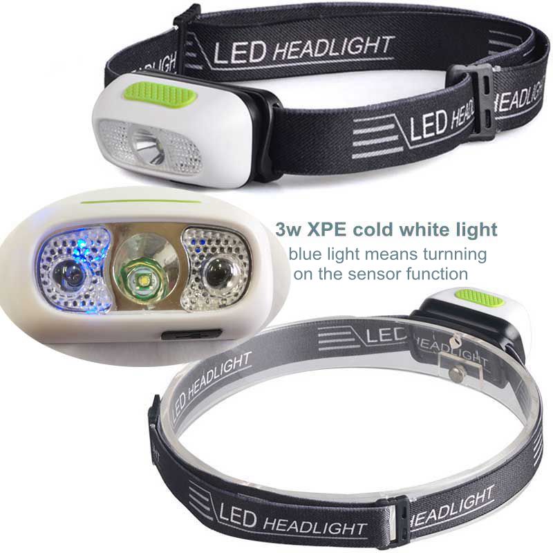 LED usb rechargeable motion sensor high power led headlamp