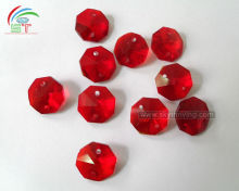 crystal chandelier accessories red crystal octagonal beads 14mm