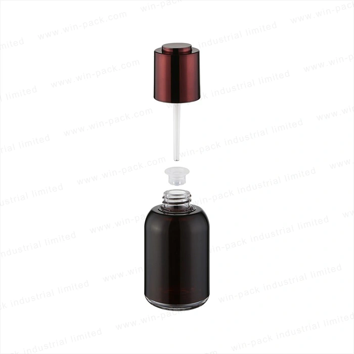 Win-Pack High Quality Essential Oil Press Dorpper Acrylic Bottle with Dark Amber Skin Care Countainer Packaging