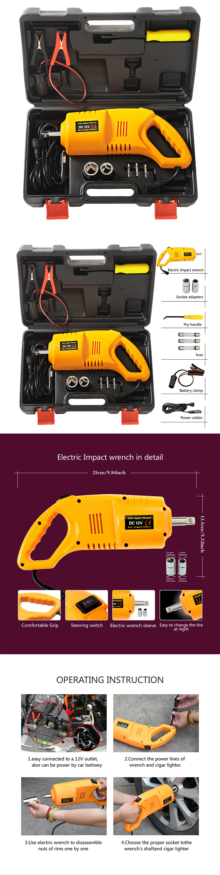 Torque ajustável do fornecedor de fábrica melhor chave de impacto elétrica portátil