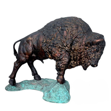 High quality brass bison sculpture for sale
