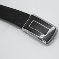 Men's Cowhide Leather Belt With Square Plate Buckle