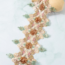 Wholesale 17CM Sequin 3D Flower Multicolor Lace Trim: Hot-Selling Fashion Trim