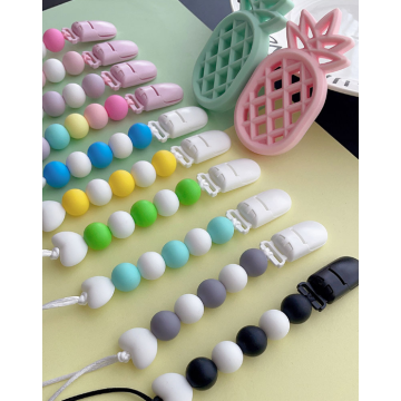 Clips de sucette libre BPA personnalisés Perles de dentition en silicone