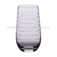 Handmade drinking glass with cutting circles