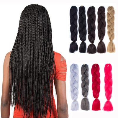 DTL Factory Wholesale Hot Selling Single Color 48 Inch Synthetic Braiding Hair Jumbo Crochet Heat Fiber Braiding Hair Extensions