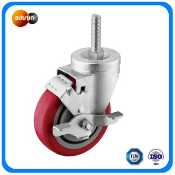 Thread Stem PU Wheel with Top Lock Brake Casters