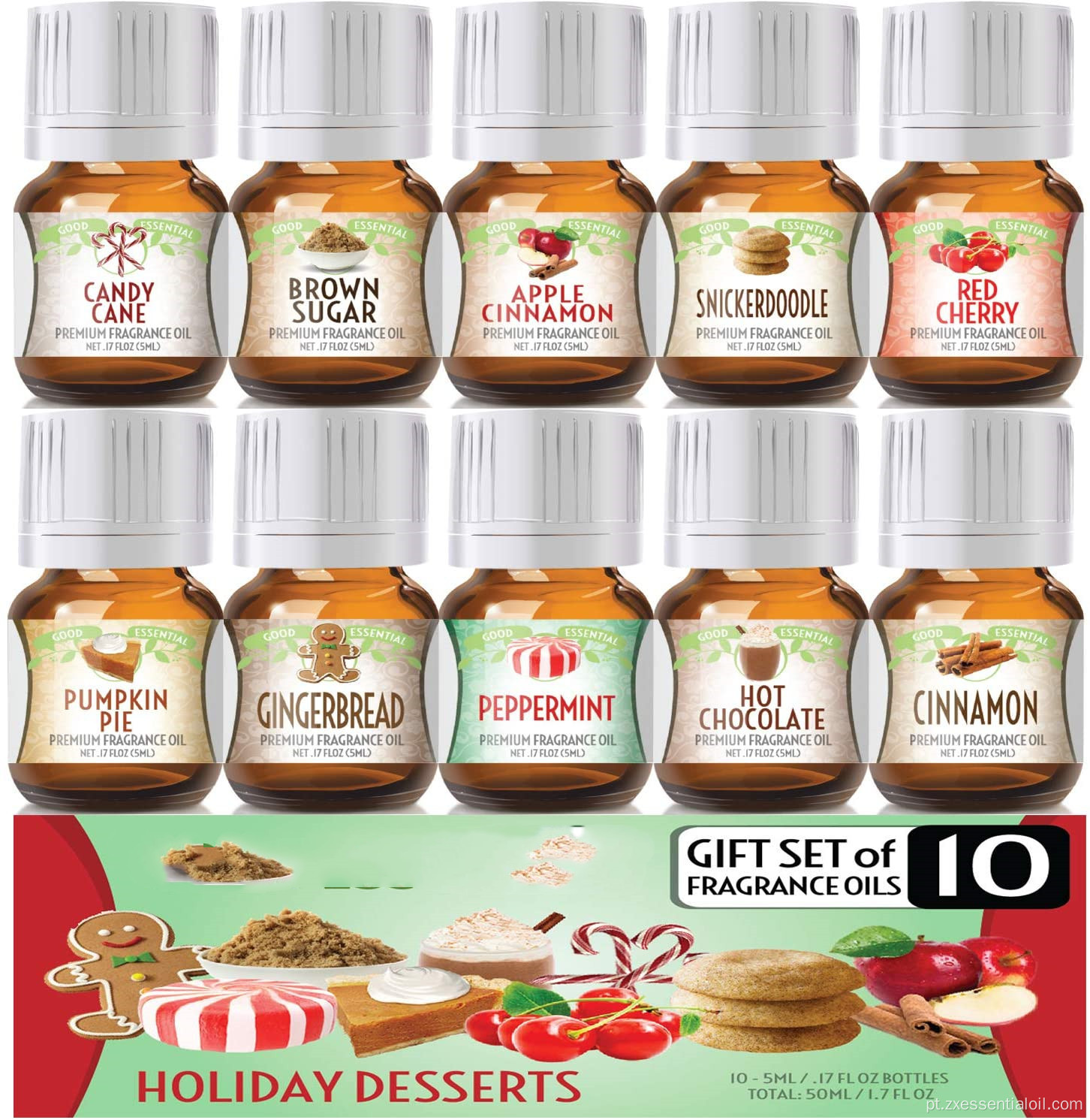 Conjunto de outono com 14 óleos de fragrância de qualidade premium - Aromas de 10ml