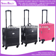 2016 new design Aluminum make up trolley beauty case ,trolley cosmetic case