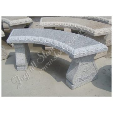 Hand-Carved Curved Garden Stone Bench