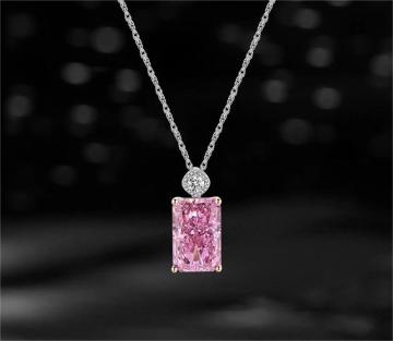 Square pink crystal geometric shape