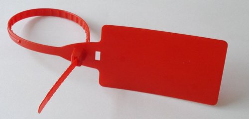 Red Plastic Security Seals With Marking Bar Code For Containers , Trucks , Banks ,  Boxes