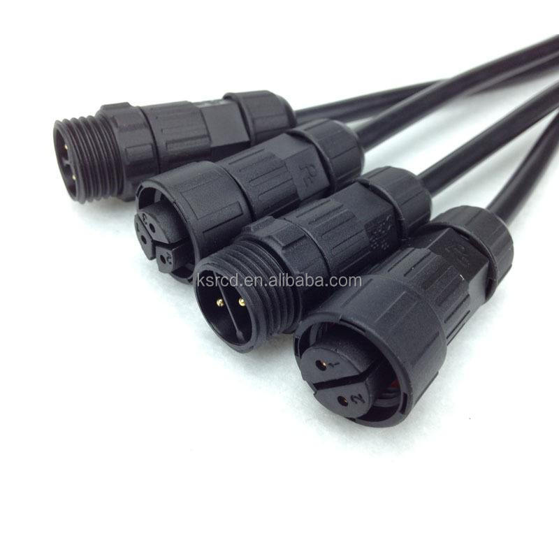 Waterproof Electrical wire connector IP67 male to female 2pin 3pin 4pin 5pin conector for led outdoor waterproof cable