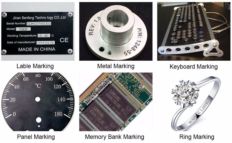 Jinan Senfeng brand cnc fiber laser marking machine for metal 20w, 30w, 50w