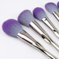 Set de pinceles de maquillaje de aluminio con 9 piezas