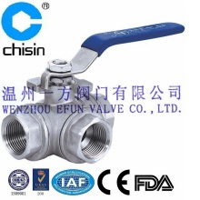 Stainless steel female tee type ball vlave