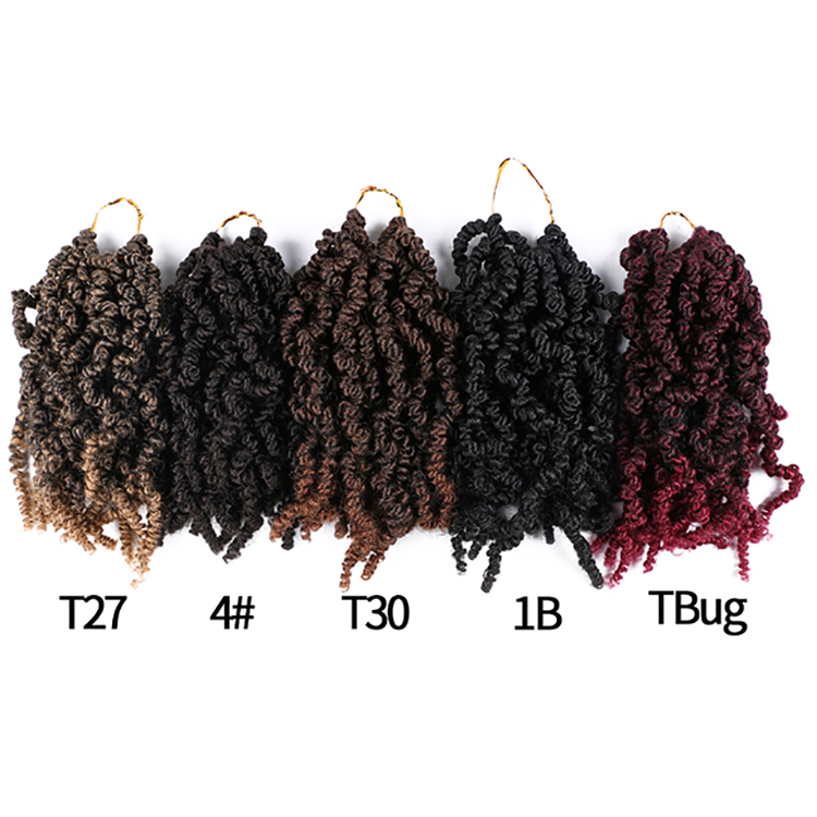 10 inch Pre Twisted Spring Twist Crochet Hair Extension Curly Synthetic Braiding Hair Attachment Crochet Braids