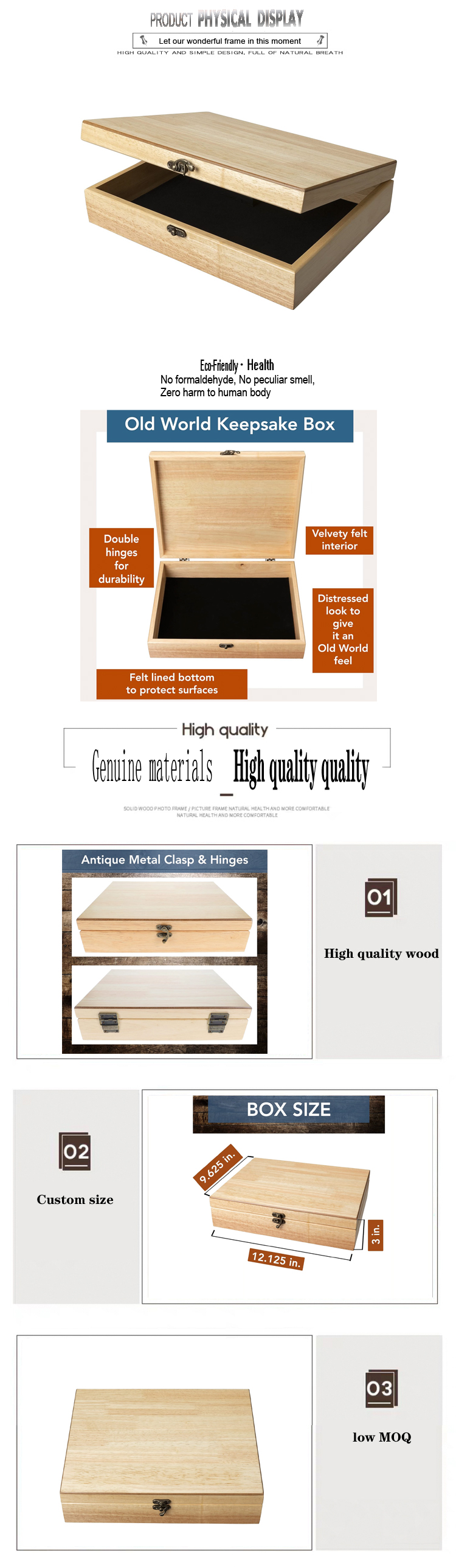 Wholesale Custom High Quality Solid Wood Storage Boxes Various Shapes Wooden Gift Boxes With Art Decoration for Home Use