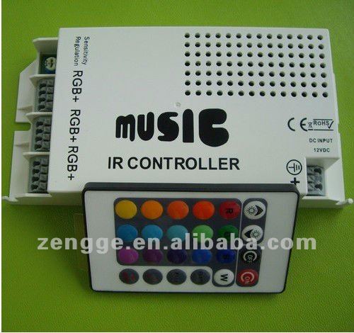 White 60W Music IR RGB Controller For RGB 5050/3528 SMD LED Lights Strip