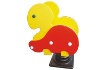 Kids play outdoor spring ride hose